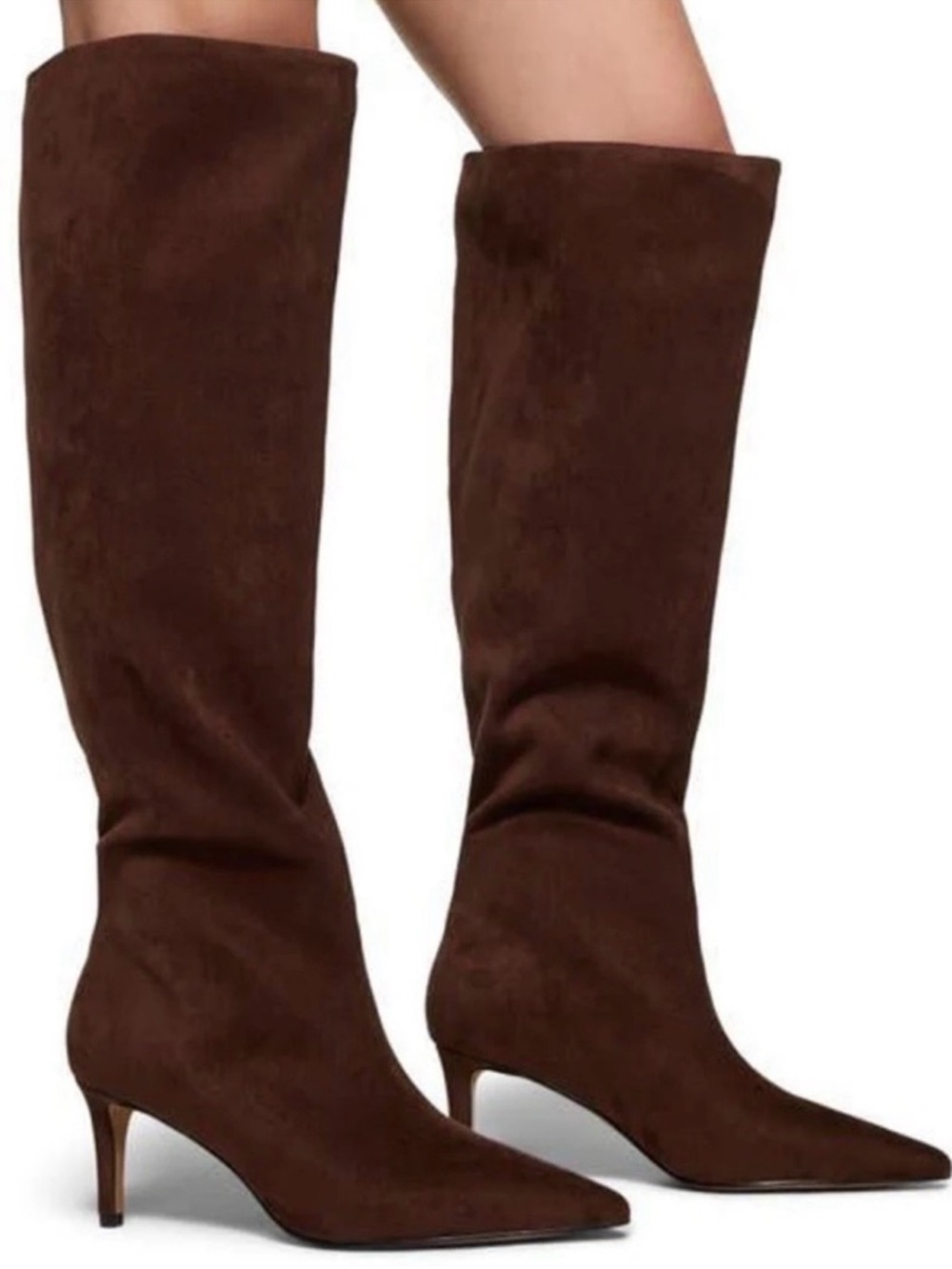 Aldo Women's Kaylynn Knee High stiletto Pointed Toe Boots size 9 brown suede